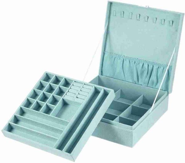 MALEDEN Jewelry Box Lint Jewelry Organizer Case for Necklaces