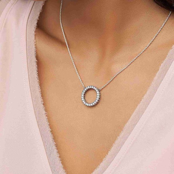 Pandora Jewelry Hearts of Pandora Cubic Zirconia Necklace