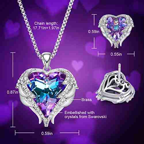 CDE Angel Wing Heart Necklaces and Earrings