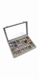 KLOUD City Jewelry Box Organizer Display Storage case（Gray-24 Grid）