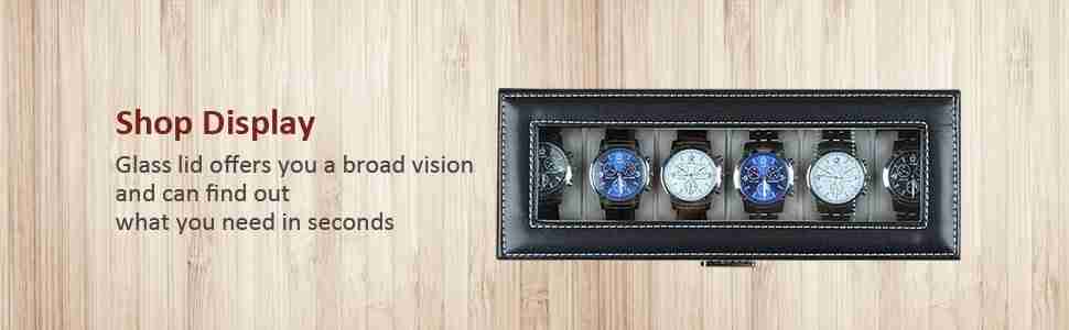 NEX 6 Slot Leather Watch Box Display Case