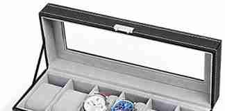 NEX 6 Slot Leather Watch Box Display Case