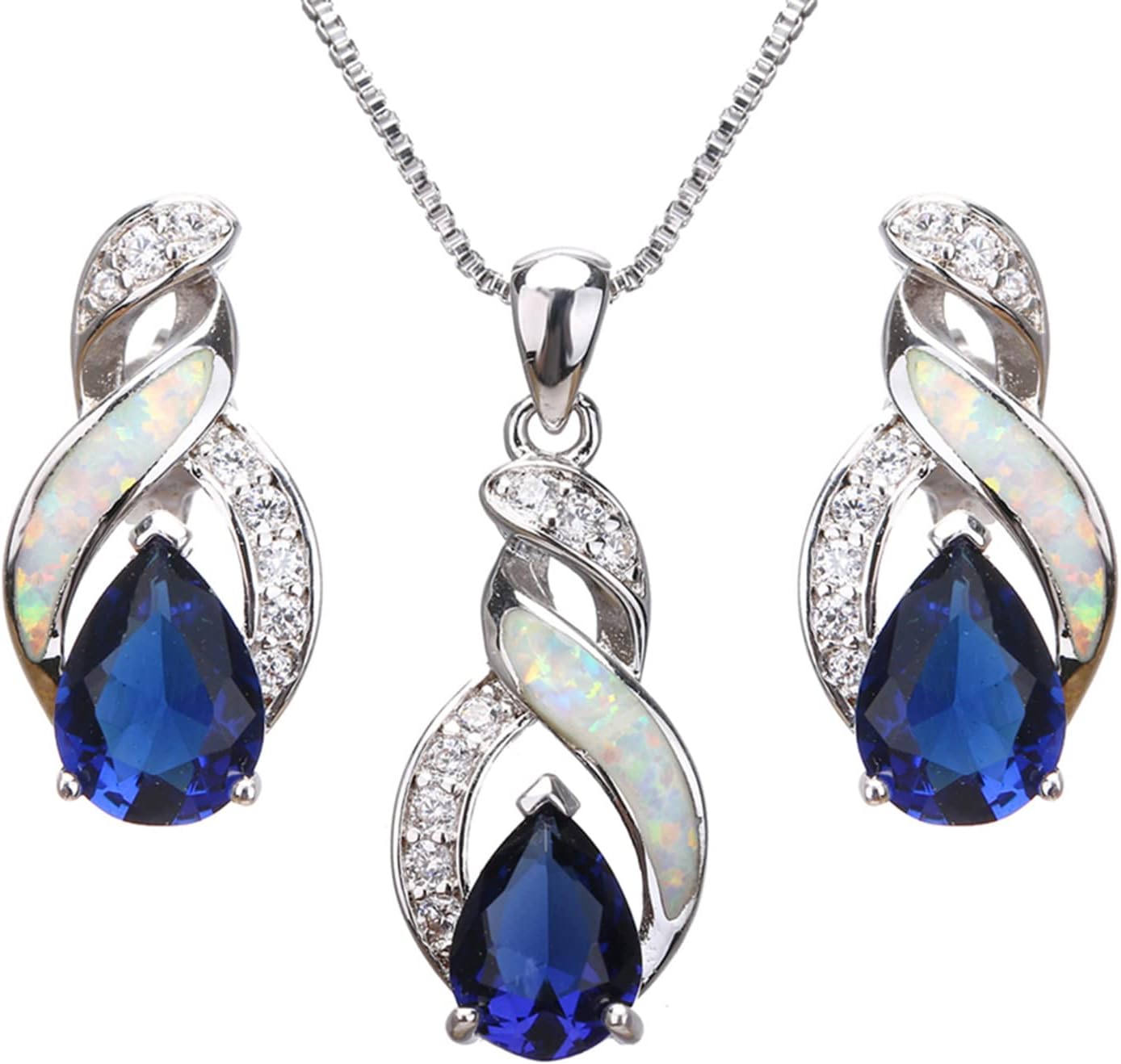 Hermosa Jewelry Sets Australian Created Opal Necklace Earrings Mothers Day Gifts Jewelry for Mom