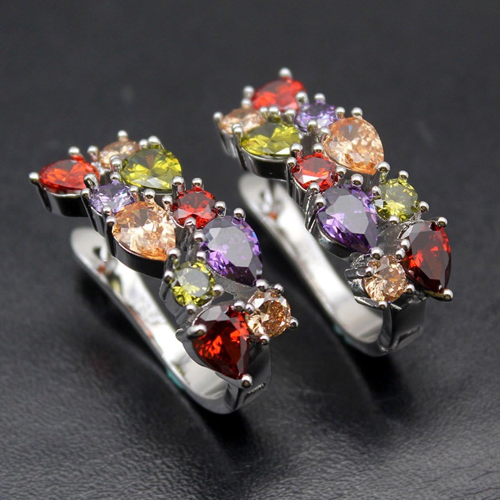 Vanessa Multi Gemstone Jewelry Sets for Women, Sparkling Garnet Amethyst Morganite Peridot Topaz Gifts For Her