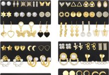 68 pairs gold stud earrings for women multipack hypoallergenic assorted girls earring set multiple piercingscubic zircon