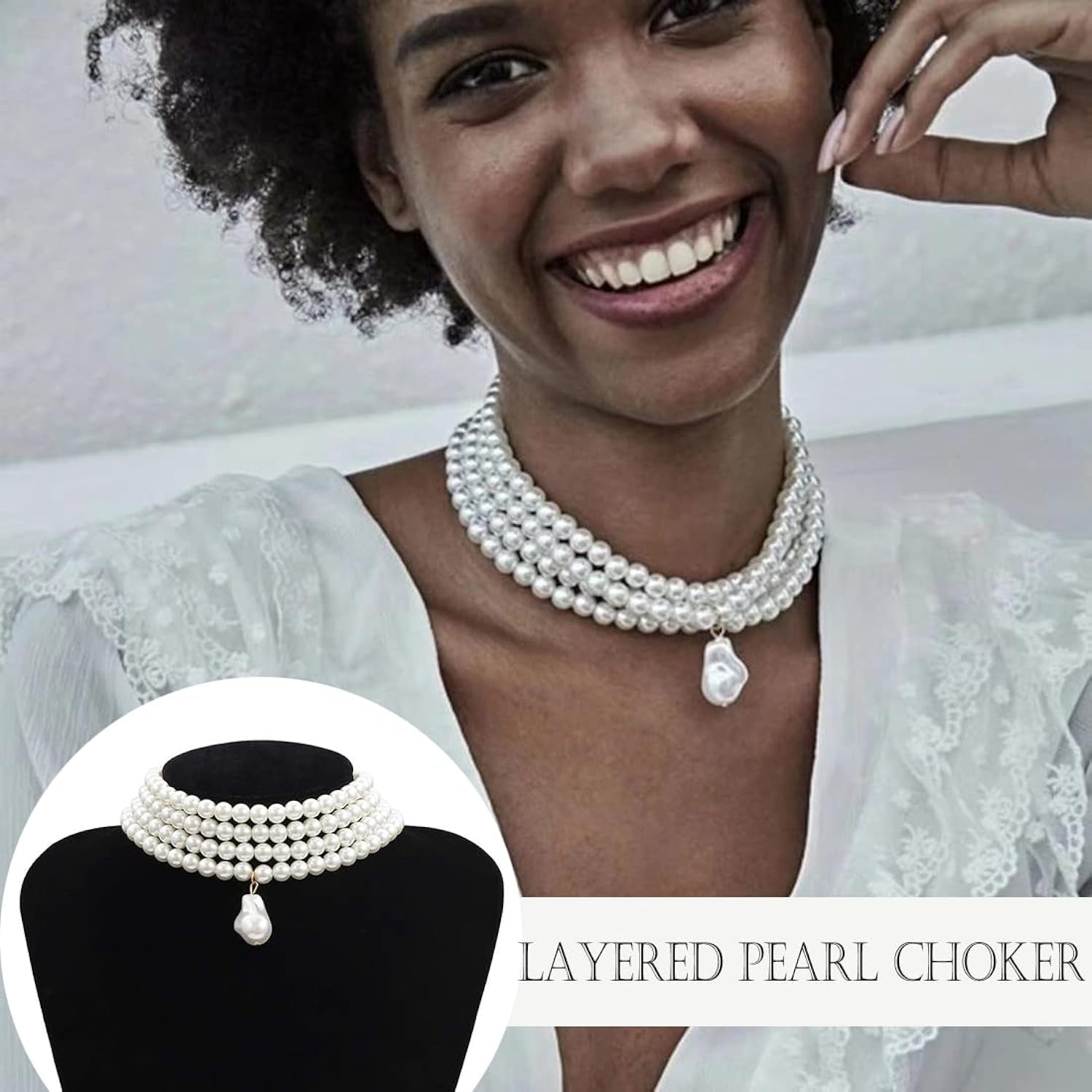 EIELO 16 Pcs Pearl Necklace Earrings Set for Women Girls Simulated Pearl Bracelet Faux Pearl Necklace Dangle Earrings Jewelry Set