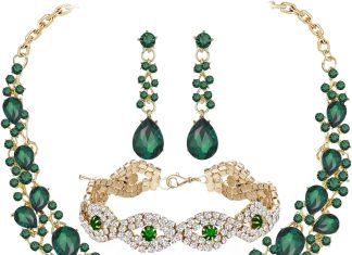 paxuan silvergold plated women wedding bridal jewelry set prom crystal rhinestone statement choker necklace teardrop ear