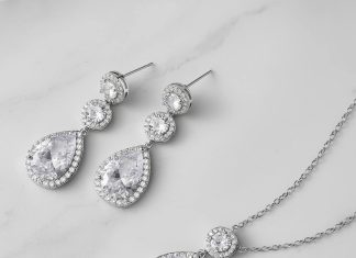 sweetv jewelry set for women teardrop cubic zirconia bridal backdrop necklace earrings set wedding party prom jewelry fo