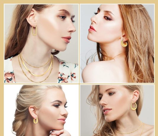 tiamon 12 pcs gold silver jewelry sets for women layered set of earring necklace bracelets for teen girl men christmas j
