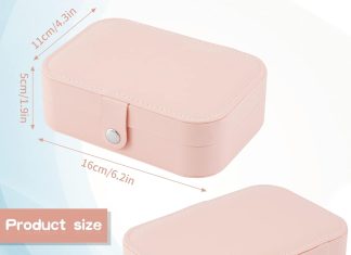 travel jewelry box pu leather small jewelry organizer for women girls double layer portable mini travel case display sto