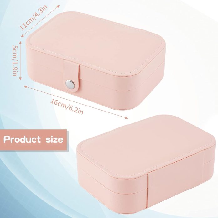 travel jewelry box pu leather small jewelry organizer for women girls double layer portable mini travel case display sto