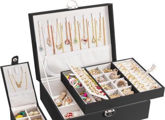 vickey jewelry box organizer for women girls 2 in 1 jewelry boxes organizers large jewelry organizer box for rings brace